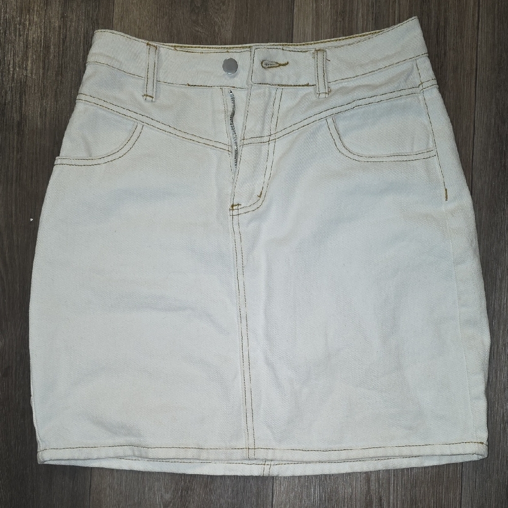 Bohme Off-White Pencil Skirt